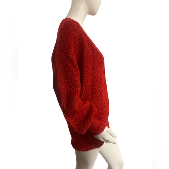 Scotch & Soda Red Deep  V-Neck Sweater - Picture 3 of 9